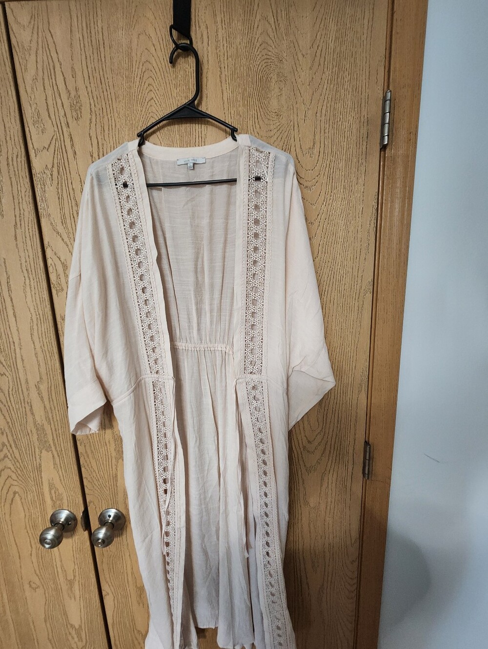 Love Tree Cream Open-Front Kimono Cardigan
